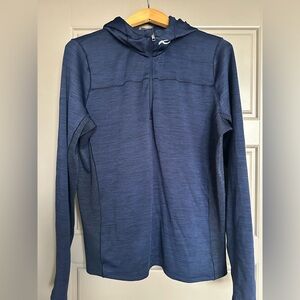 KJUS Men’s Quarter Zip Navy Sweatshirt, Merino Wool Blend, Size M